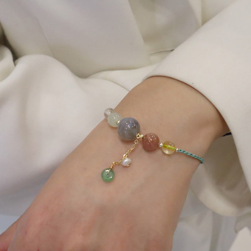 Bracelet en pierre de lune avec boucle de paix | Guérison, harmonie et équilibre