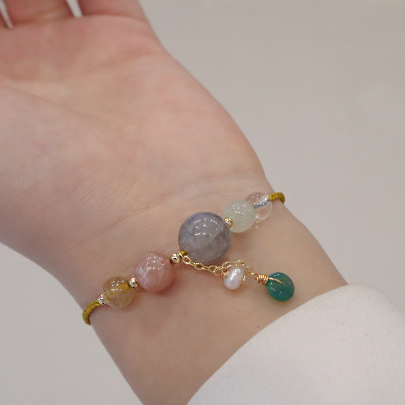 Bracelet en pierre de lune avec boucle de paix | Guérison, harmonie et équilibre