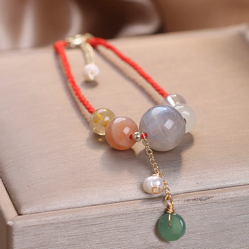 Bracelet en pierre de lune avec boucle de paix | Guérison, harmonie et équilibre