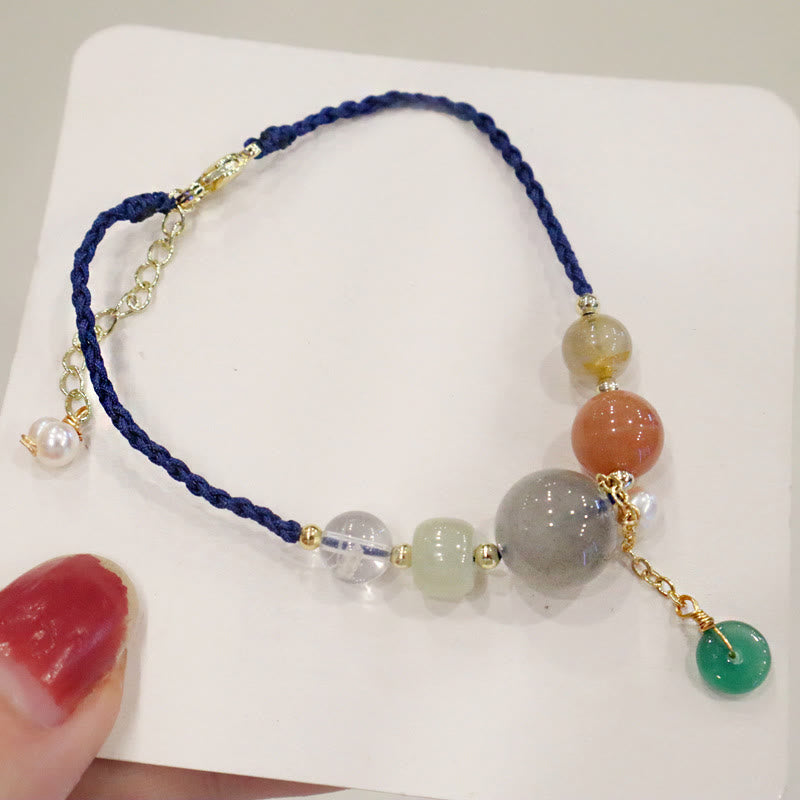 Bracelet en pierre de lune avec boucle de paix | Guérison, harmonie et équilibre