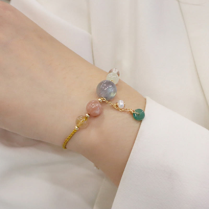 Bracelet en pierre de lune avec boucle de paix | Guérison, harmonie et équilibre