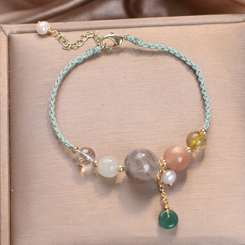 Bracelet en pierre de lune avec boucle de paix | Guérison, harmonie et équilibre