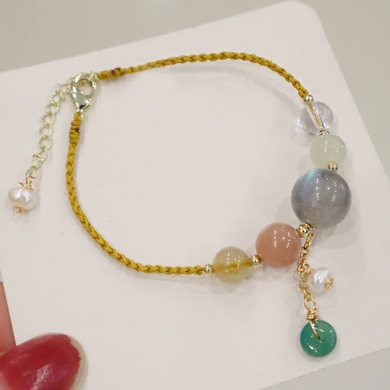 Bracelet en pierre de lune avec boucle de paix | Guérison, harmonie et équilibre