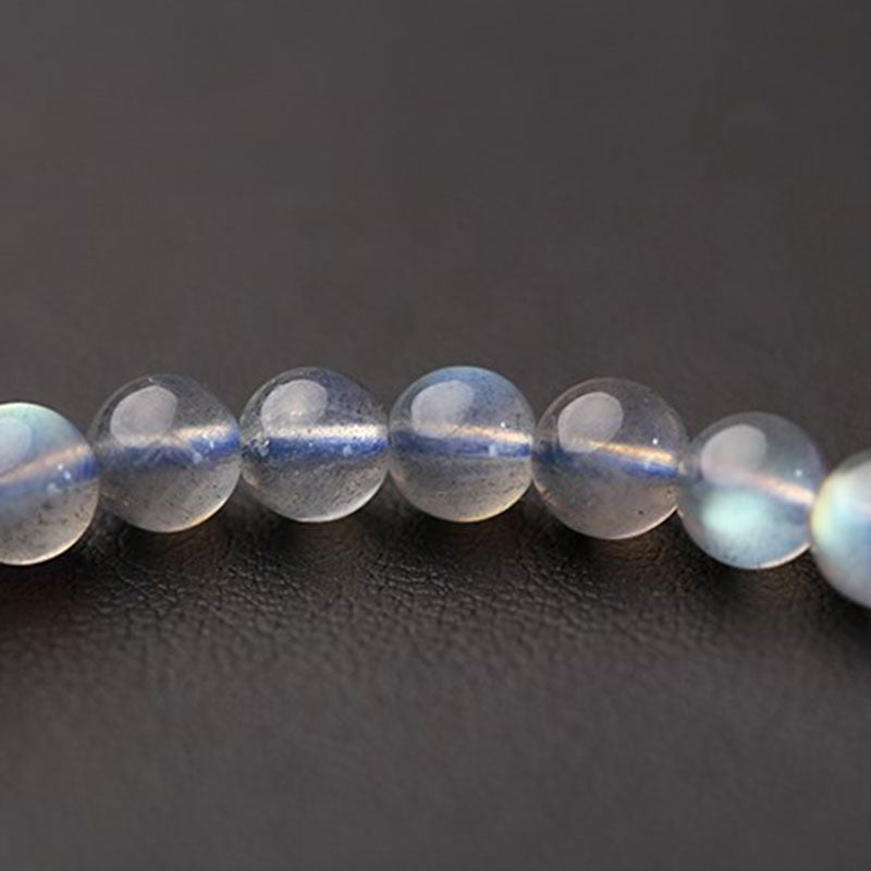 Bracelet de guérison à breloques en pierre de lune et fleurs, perles de 6 à 7 mm