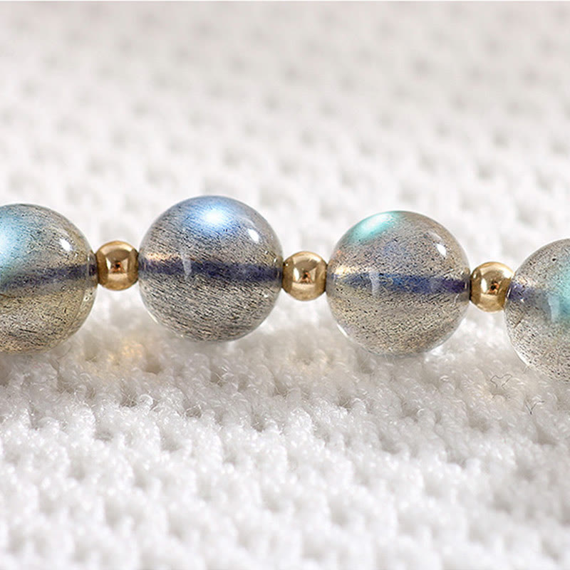 Bracelet d'amour en pierre de lune plaqué or 14 carats, bijou de guérison