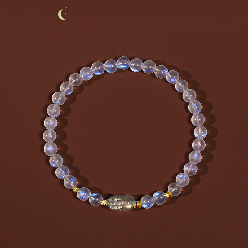 Bracelet de guérison en pierre de lune, amour et calme, argent 925 plaqué or