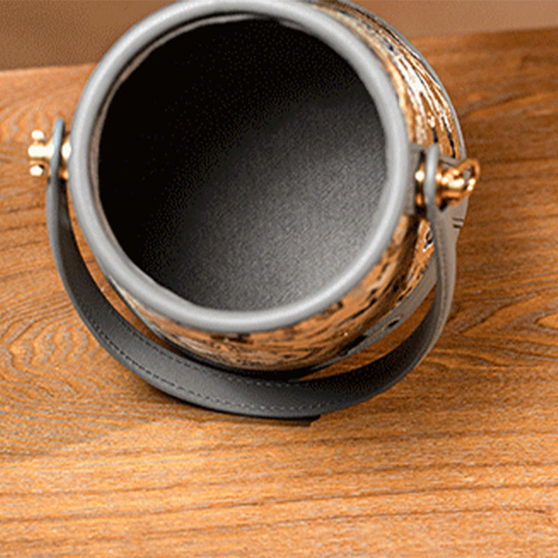 Sac bandoulière spirituel en soie de mûrier avec brocart grue et cerf