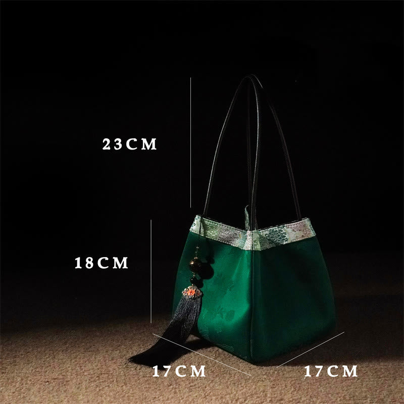 Sac à bandoulière spirituel brodé en soie Mulberry &amp; Xiangyunsha