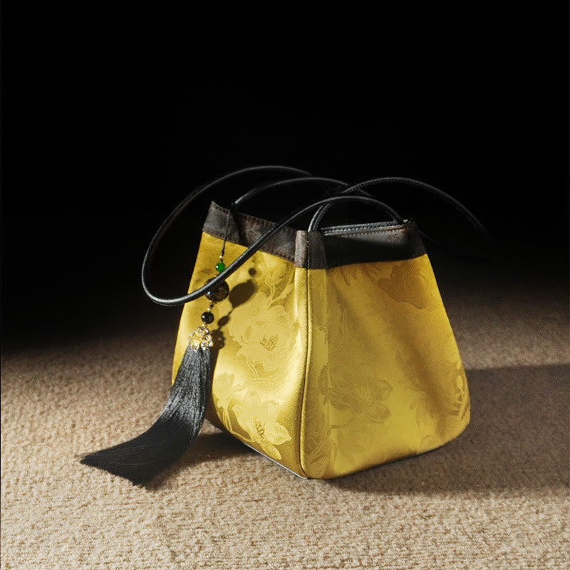 Sac à bandoulière spirituel brodé en soie Mulberry &amp; Xiangyunsha