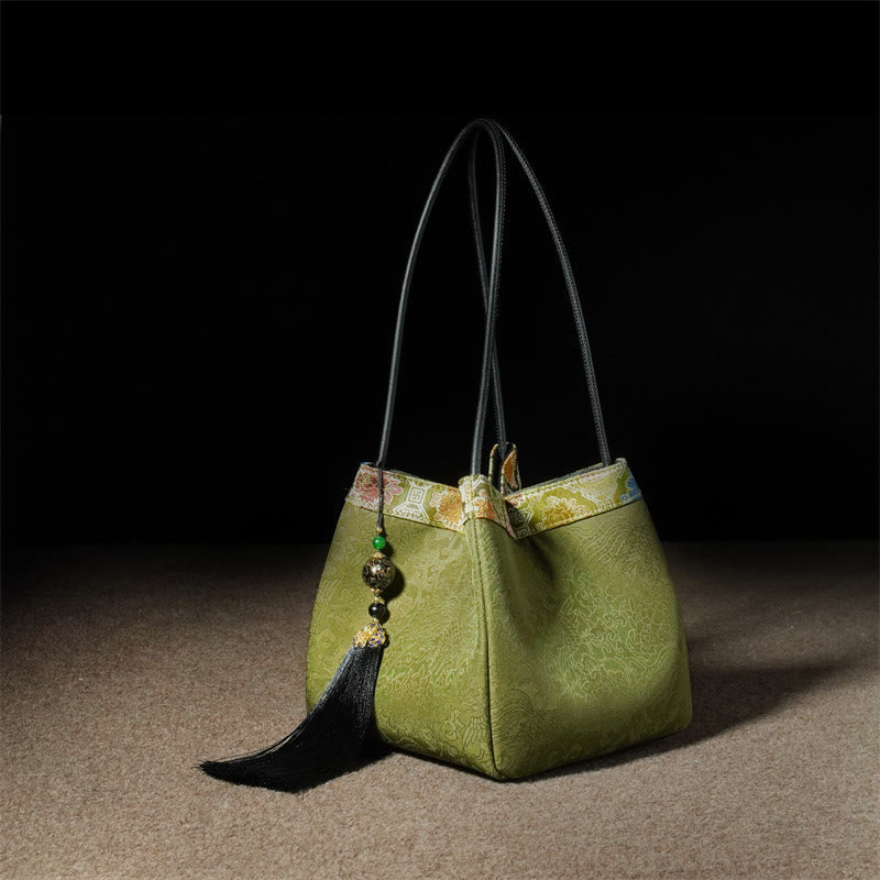 Sac à bandoulière spirituel brodé en soie Mulberry &amp; Xiangyunsha