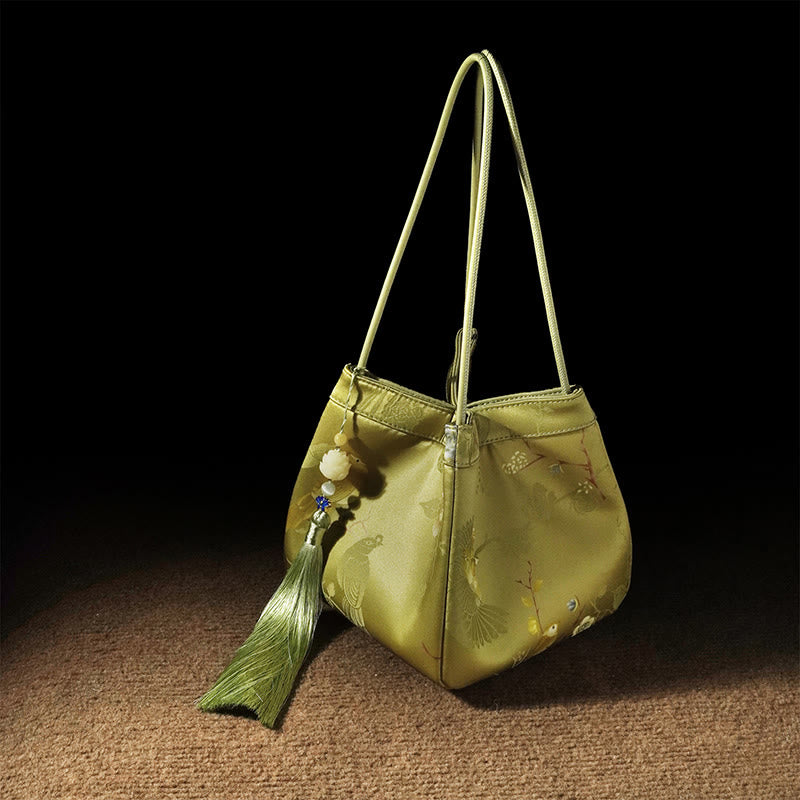 Sac à bandoulière spirituel brodé en soie Mulberry &amp; Xiangyunsha