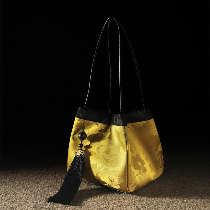 Sac à bandoulière spirituel brodé en soie Mulberry &amp; Xiangyunsha