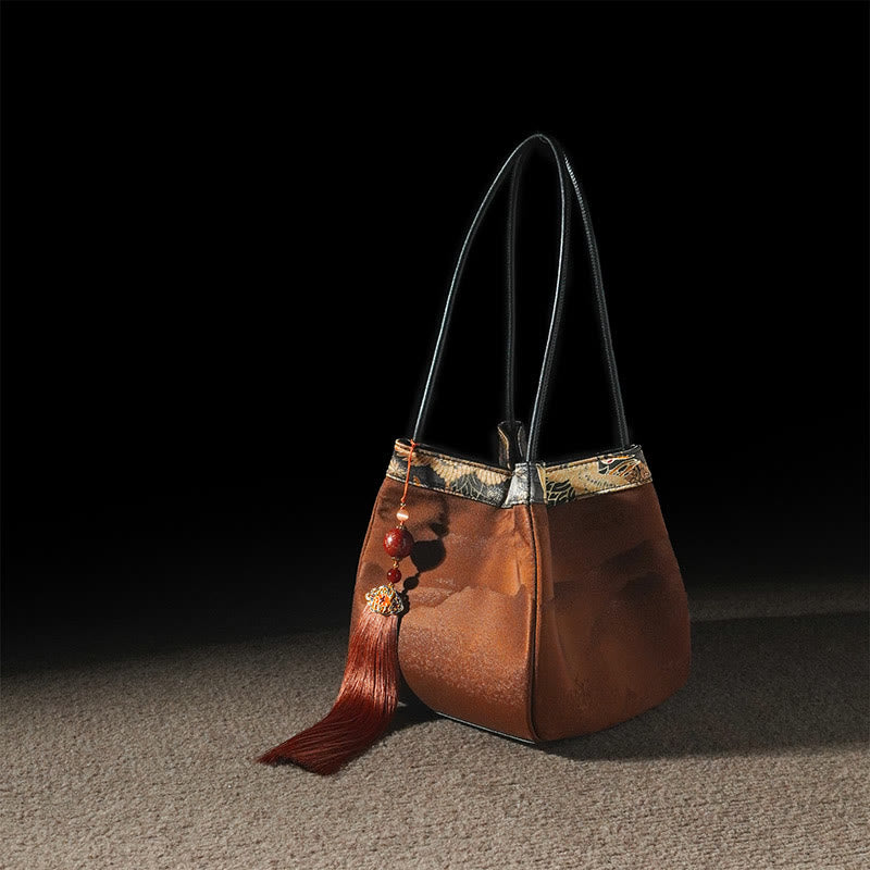 Sac à bandoulière spirituel brodé en soie Mulberry &amp; Xiangyunsha