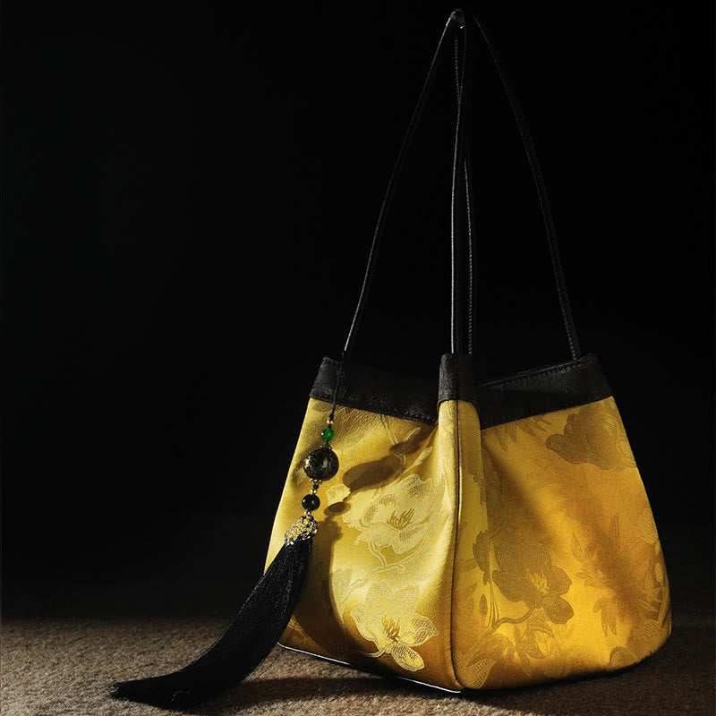 Sac à bandoulière spirituel brodé en soie Mulberry &amp; Xiangyunsha
