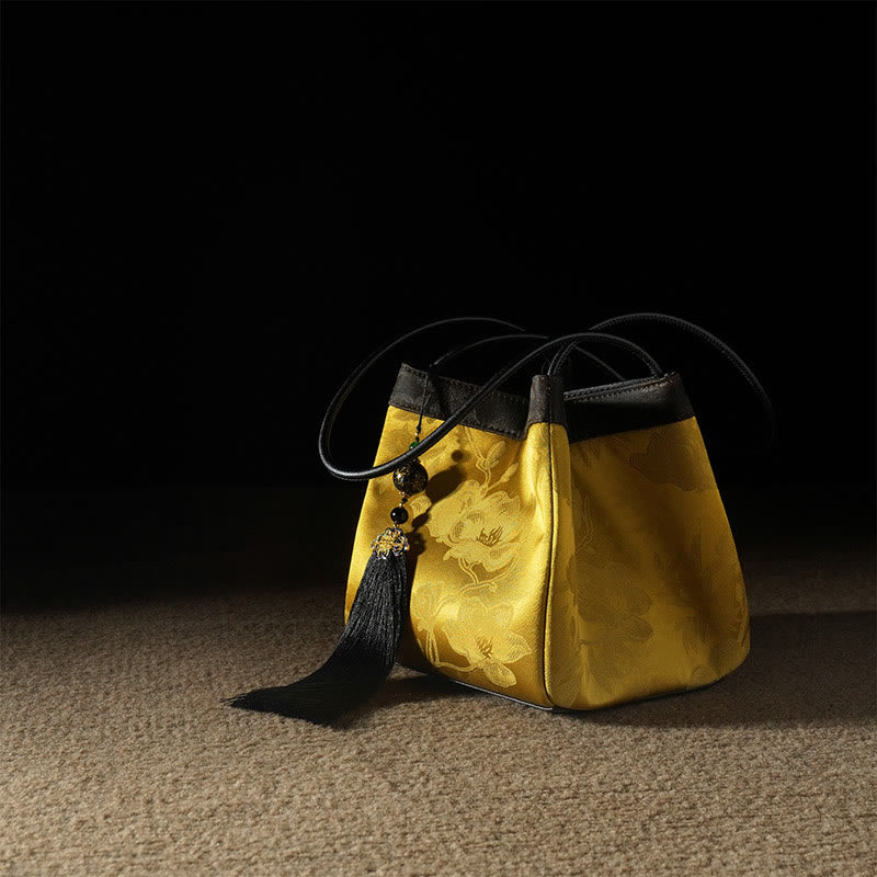 Sac à bandoulière spirituel brodé en soie Mulberry &amp; Xiangyunsha