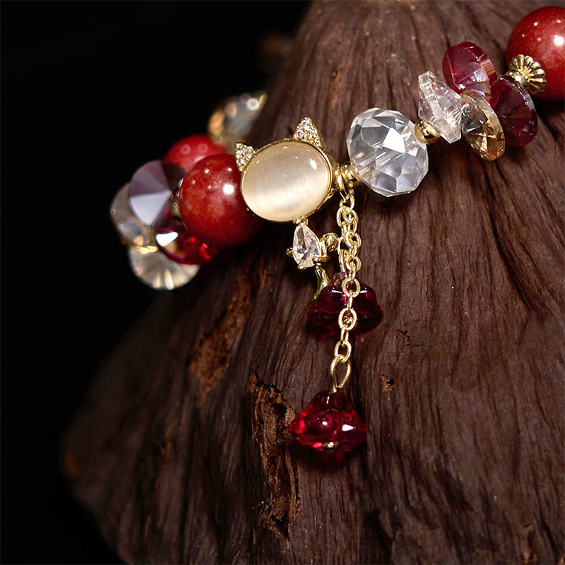 Bracelet d'équilibre chat multi-cristal