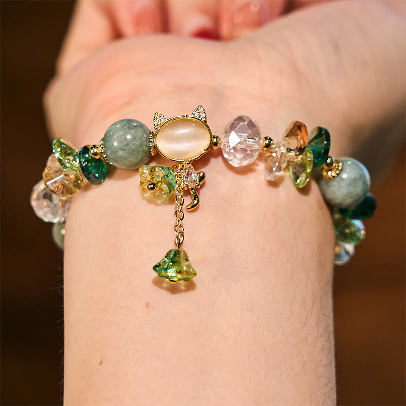 Bracelet d'équilibre chat multi-cristal