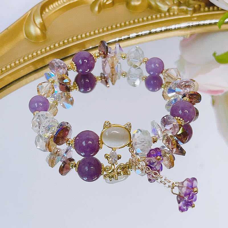 Bracelet d'équilibre chat multi-cristal