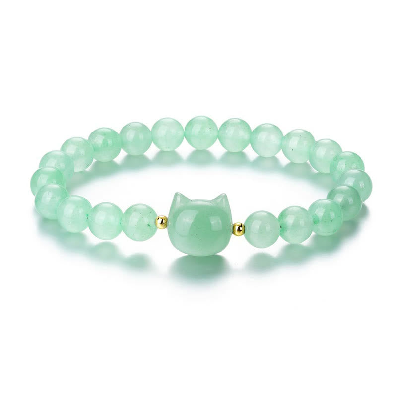 Bracelet tête de chat en cristal multi-pierres pour la guérison