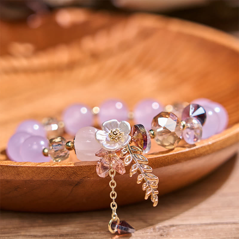 Bracelet de guérison multi-pierres avec accents floraux