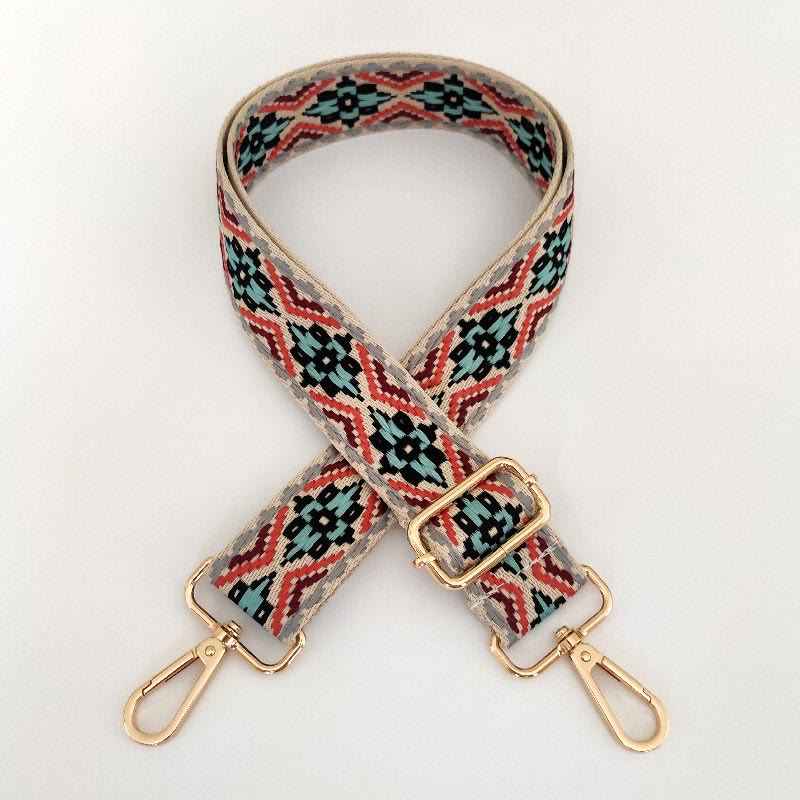 Bandoulière de sac réglable brodée multicolore pour accessoires spirituels