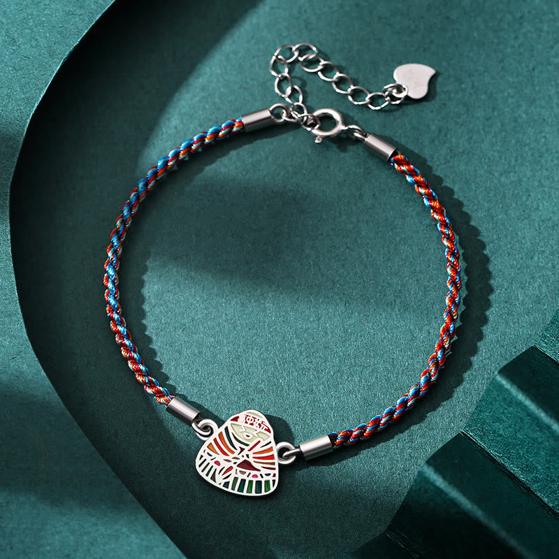 Bracelet spirituel multicolore en argent sterling 925 à motif Zongzi