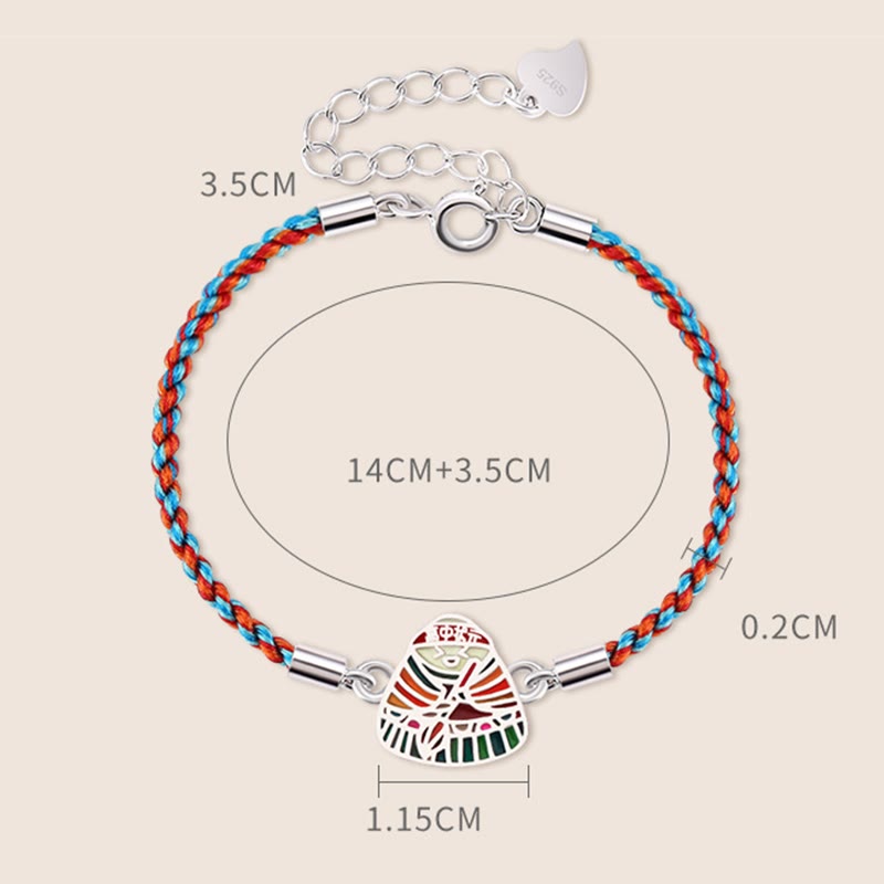 Bracelet spirituel multicolore en argent sterling 925 à motif Zongzi