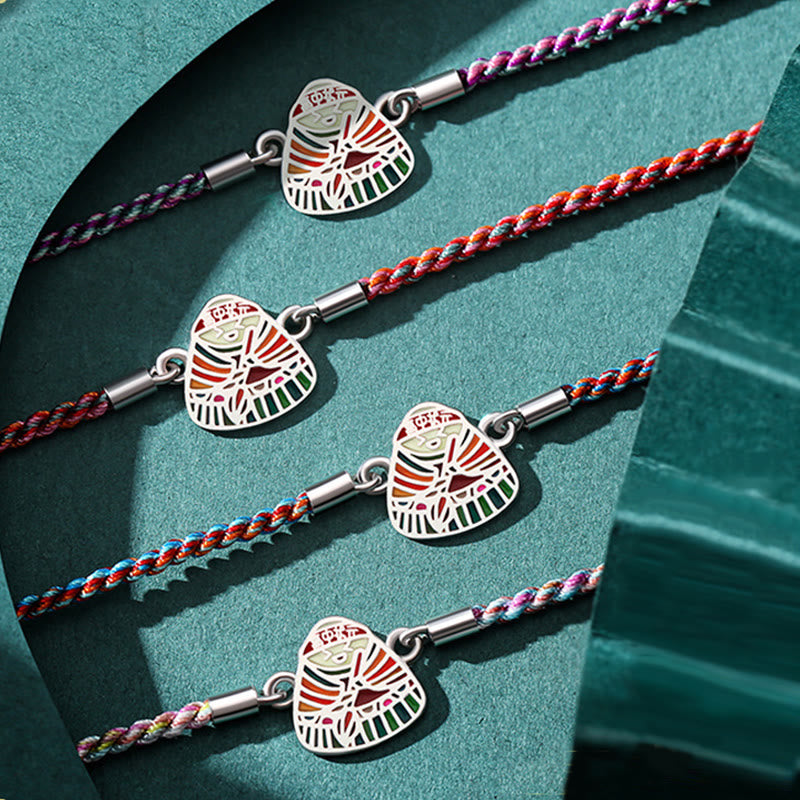 Bracelet spirituel multicolore en argent sterling 925 à motif Zongzi