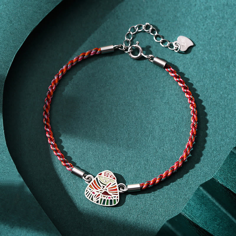 Bracelet spirituel multicolore en argent sterling 925 à motif Zongzi