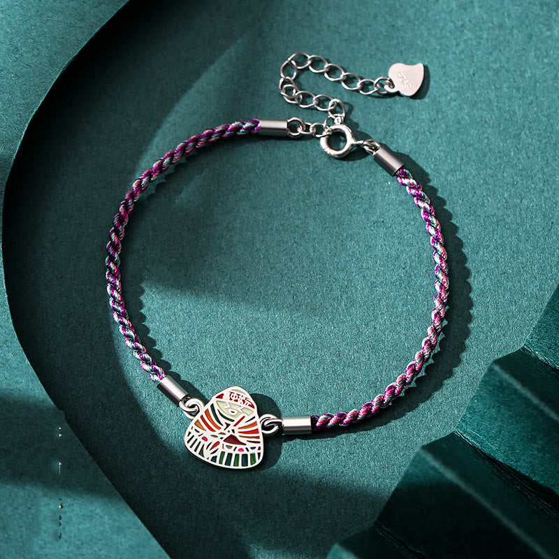 Bracelet spirituel multicolore en argent sterling 925 à motif Zongzi