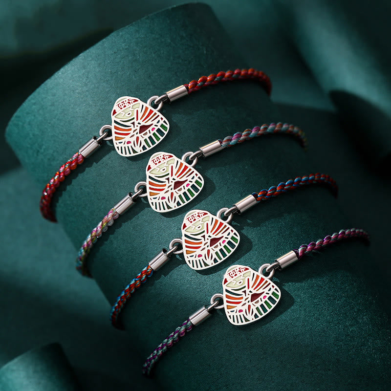 Bracelet spirituel multicolore en argent sterling 925 à motif Zongzi