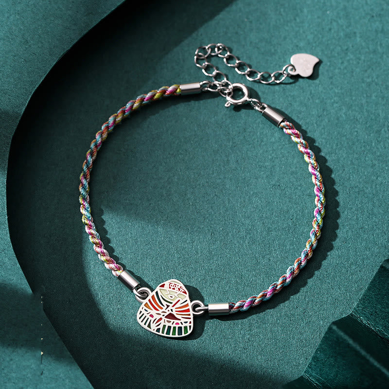 Bracelet spirituel multicolore en argent sterling 925 à motif Zongzi