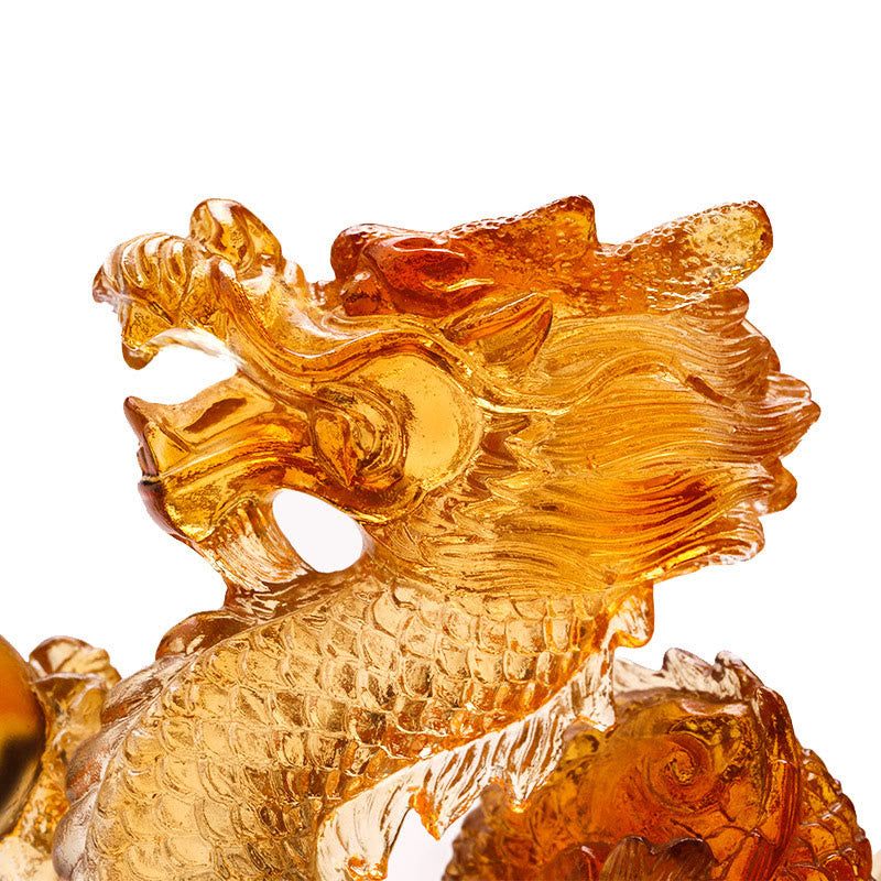 Statue de dragon chinois Liuli multicolore de 6,3 pouces, pièce Feng Shui