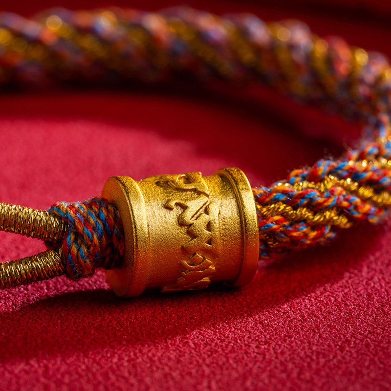 Bracelet tibétain multicolore Om Mani Padme Hum pour le bien-être spirituel