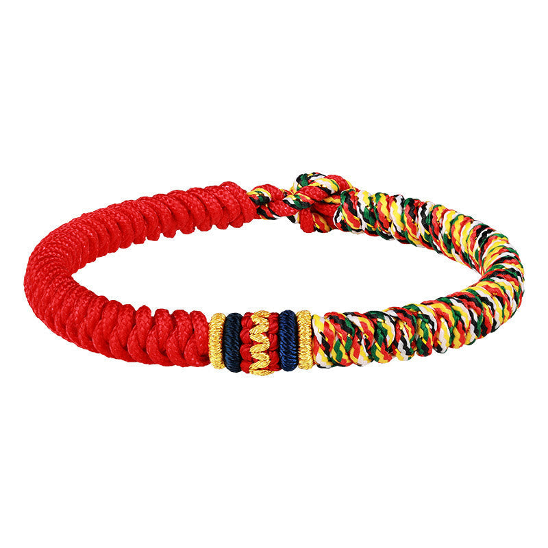 Bracelet en fil rouge multicolore avec nœud King Kong pour la protection