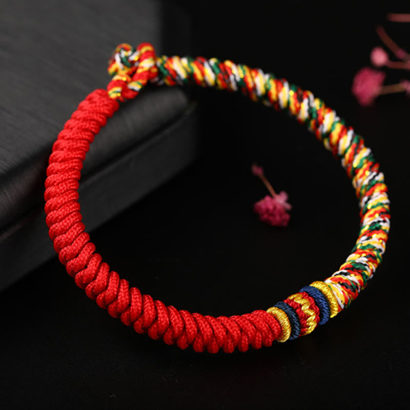 Bracelet en fil rouge multicolore avec nœud King Kong pour la protection