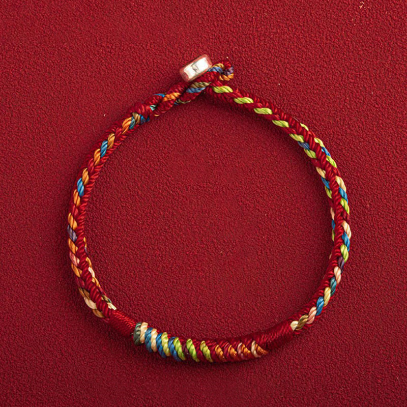 Bracelet en fil rouge multicolore avec nœud King Kong pour la protection