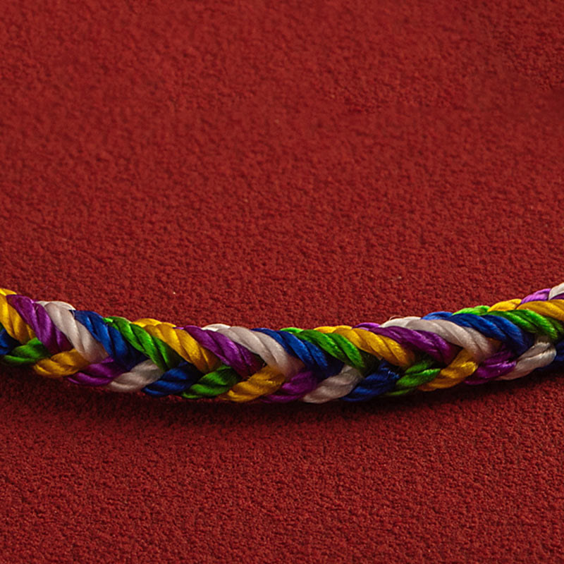 Bracelet porte-bonheur en fil rouge multicolore | Protection | Sons de guérison