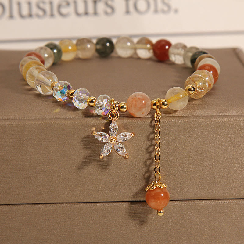 Bracelet de bon augure en quartz rutile multicolore