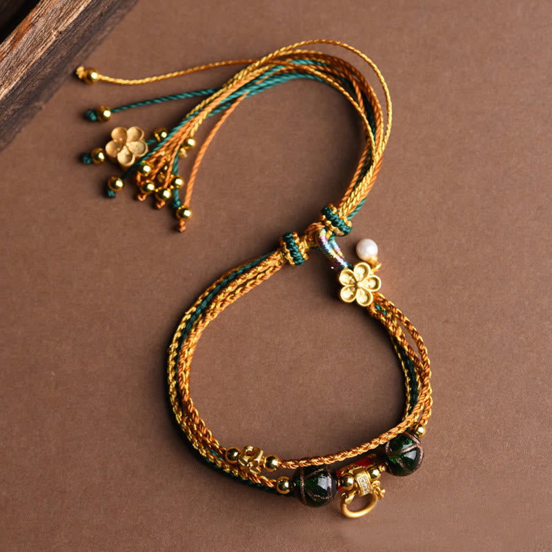 Bracelet de protection spirituelle multicouche en perles de verre Liuli