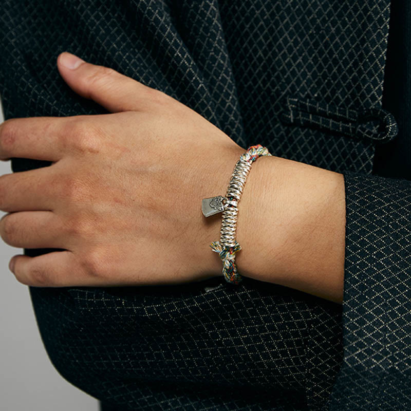 Bracelet de protection multi-rangs en argent sterling 925
