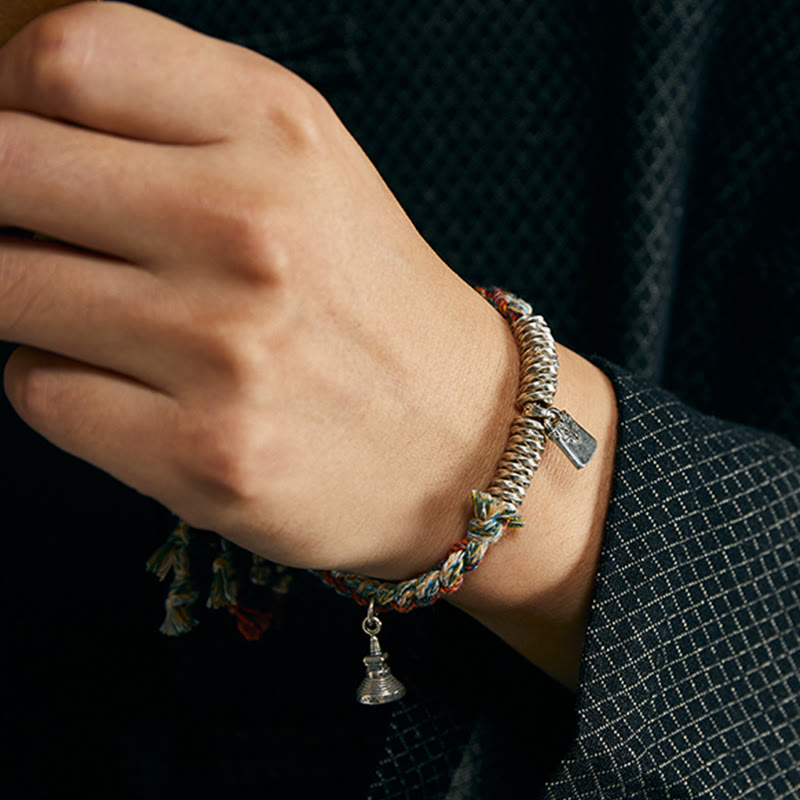 Bracelet de protection multi-rangs en argent sterling 925
