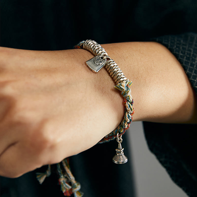 Bracelet de protection multi-rangs en argent sterling 925
