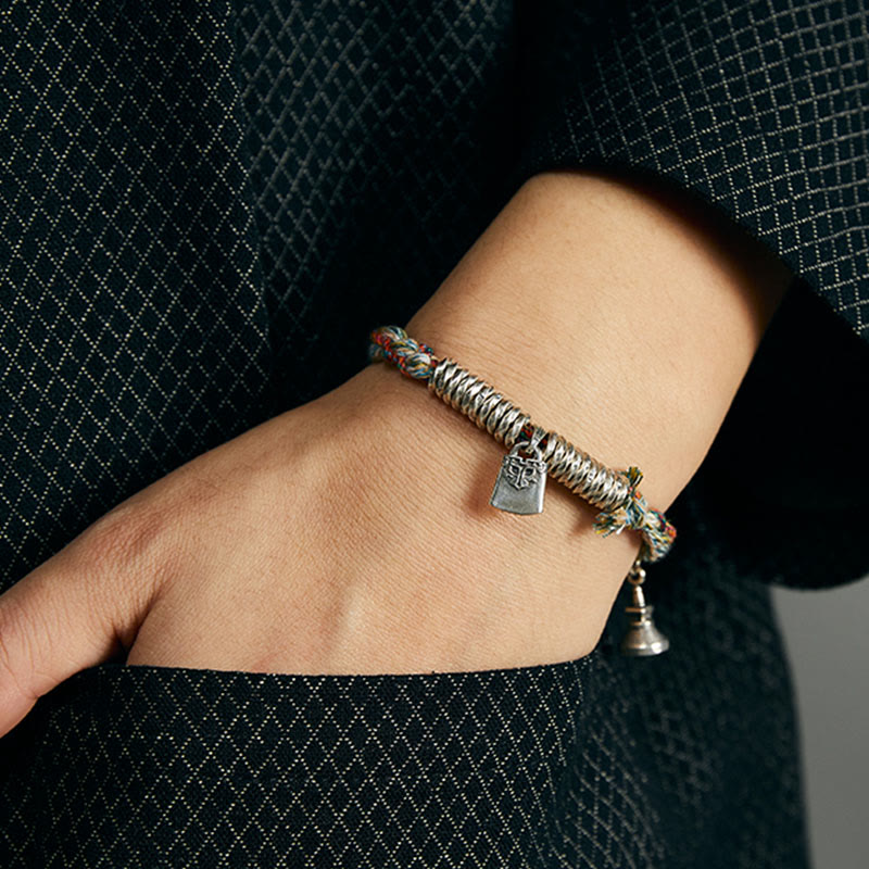 Bracelet de protection multi-rangs en argent sterling 925