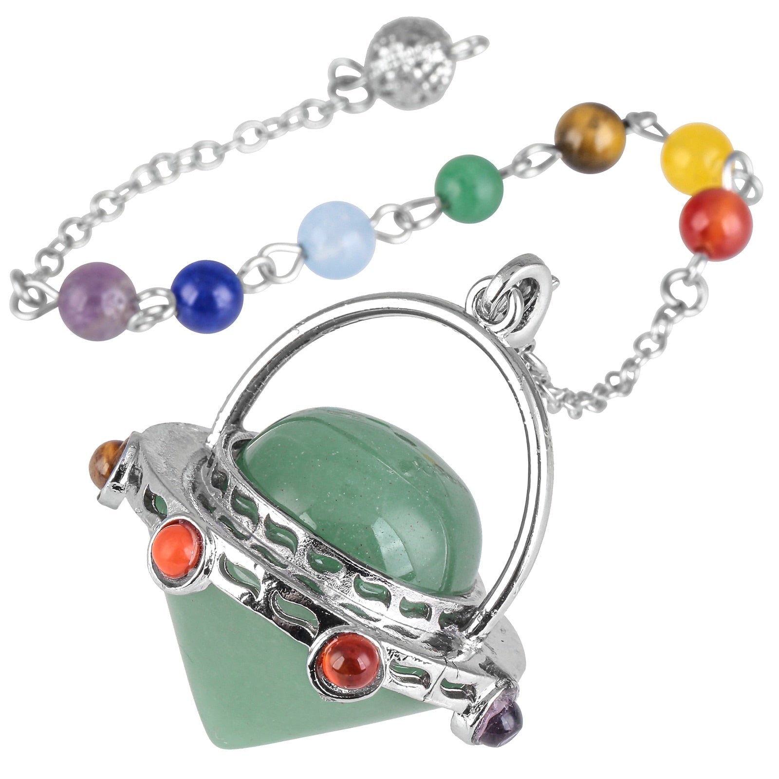 Pendule mystique en œil de tigre et améthyste