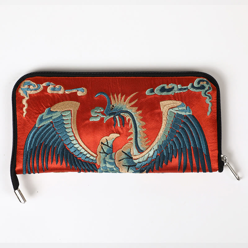 Sac à main brodé Bête mythique | Dragon Phénix Qilin 23 cm