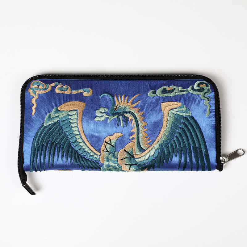 Sac à main brodé Bête mythique | Dragon Phénix Qilin 23 cm
