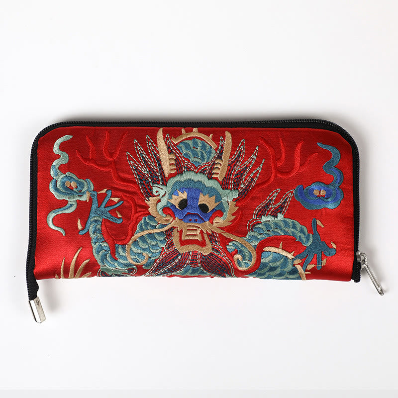 Sac à main brodé Bête mythique | Dragon Phénix Qilin 23 cm
