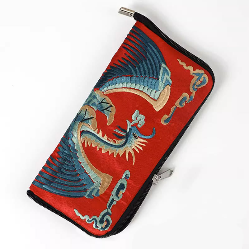 Sac à main brodé Bête mythique | Dragon Phénix Qilin 23 cm