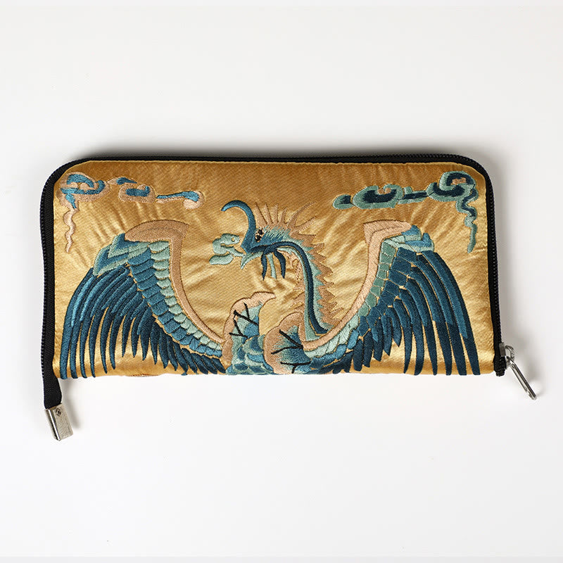 Sac à main brodé Bête mythique | Dragon Phénix Qilin 23 cm